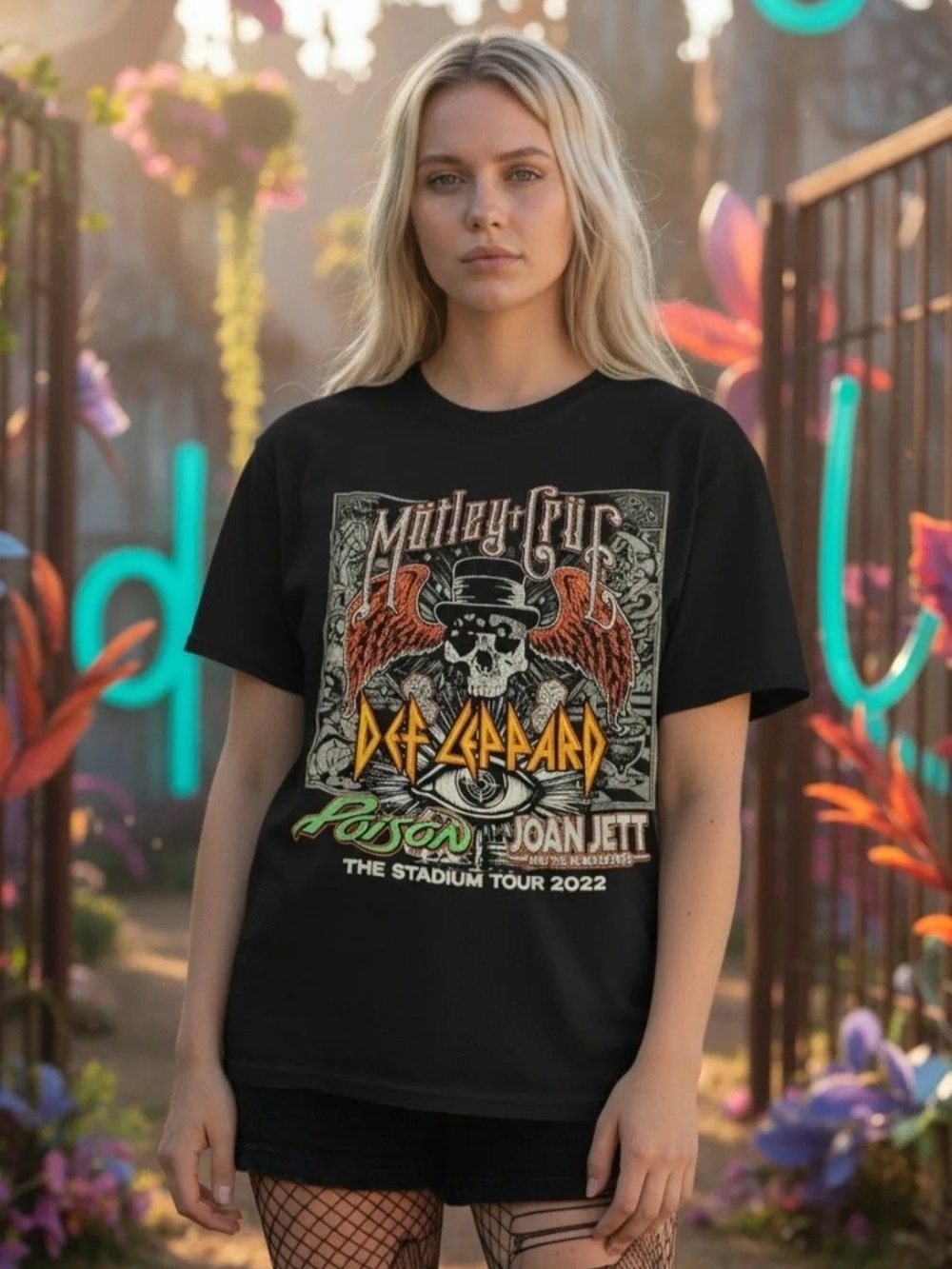 Def Leppard & Motley Crue Black Tour Graphic Tee